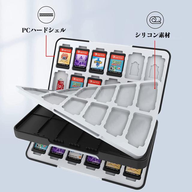Switchカードケース 48枚ソフトケース＆24枚マイクロSDカード収納可