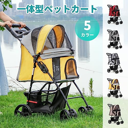 ペットカート 4輪360°回転 折りたたみ 猫犬兼用 軽量コンパクト