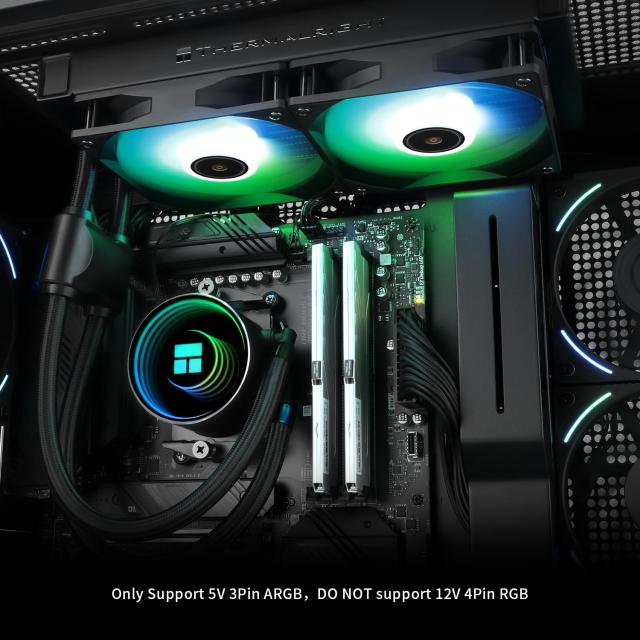 Thermalright Frozen Notte 240 BLACK ARGB V2 水冷CPUクーラー、240ブラックCPUクーラー仕様、ダブルPWMファン、S-FDB V2ベアリング、AM_4