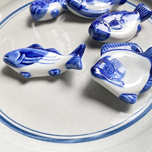 Tribetter 箸置き はしおき 魚 彩磁 手描き カトラリーレスト おしゃれ