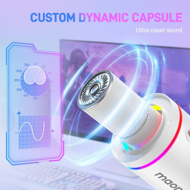 MAONO ゲーミングマイク USB/XLR PCマイク 単一指向性ダイナミック