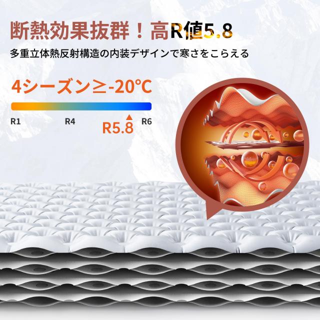 Naturehike 公式 高R値 エアーマット R5.8/ 3.5 アウトドア -20°C使用可能 厚手7cm 超軽量 コンパクト キャン Naturehike 公式 高R値 エアーマット R5.8⁄ 3.5 アウトドア -20°C使用可能