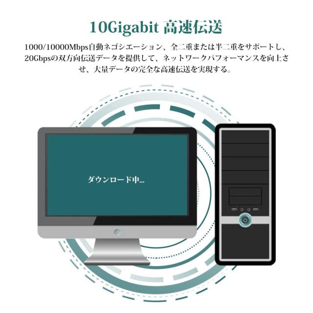 ipolex 10Gb NIC PCI-E ネットワークカード,シングル RJ45ポート,Intel X540-T1コントローラ付き,PCI-E X8,PCI Ex ipolex 10Gネットワークカード Intel X520-DA1⁄X520-SR1 82599EN 純正