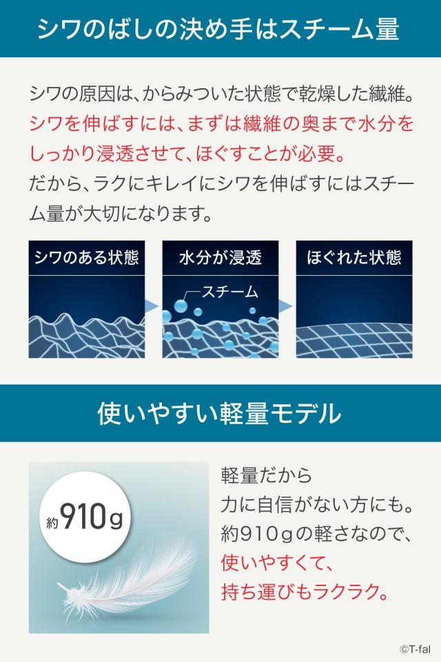 ティファール パワフル連続スチーム 平均約21g/分 衣類スチーマー 専用モデル 「アクセススチーム イージー」 軽量＆コンパクト スチーム_2