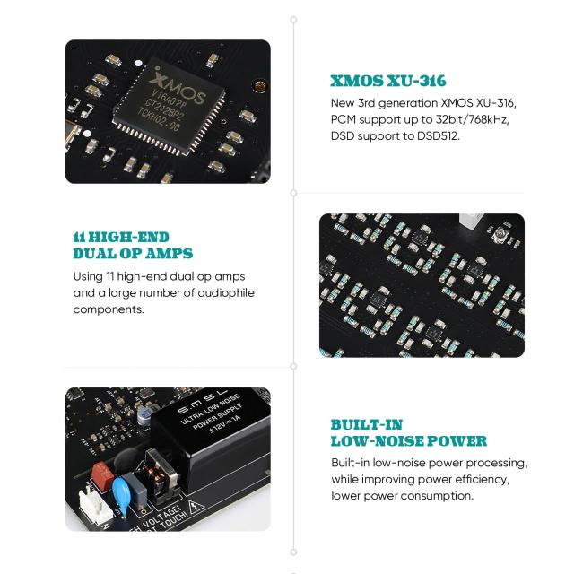 SMSL DO300 MQA DAC ES9039MSPRO XU316 DSD512 PCM32bit/768kHz バランス型 DAC QCC5125 Bluetooth5.1 LDAC USB/Bluetooth/OPT/COAX/l2S/
