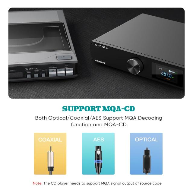 SMSL DO300 MQA DAC ES9039MSPRO XU316 DSD512 PCM32bit/768kHz バランス型 DAC QCC5125 Bluetooth5.1 LDAC USB/Bluetooth/OPT/COAX/l2S/