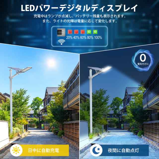 A-ZONE ソーラー 街灯 600W ソーラーライト 防水 屋外照明 LED街灯 明暗センサーライト 夜間自動点灯 防犯灯 タイマー機能 IP67防水  屋外の通販はau PAY マーケット - Ｅ４Ｌｉｆｅ | au PAY マーケット－通販サイト