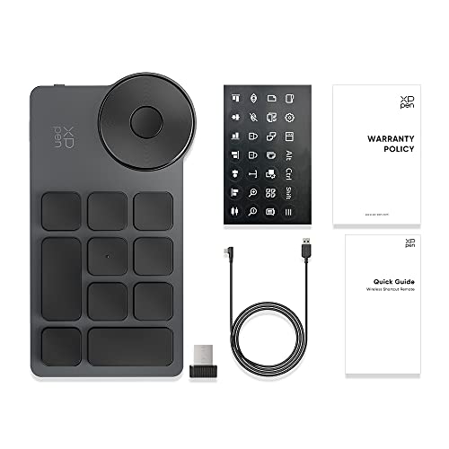 XPPen 左手デバイス ショートカットリモート 片手キーボード Bluetooth