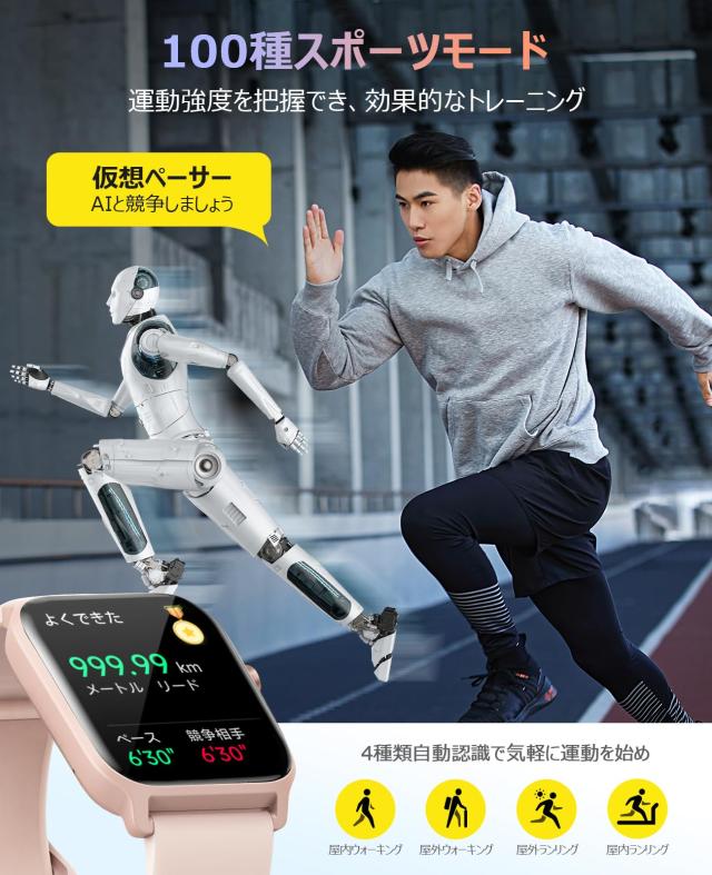 スマートウォッチ 通話機能付き Alexa対応 アンドロイド iphone