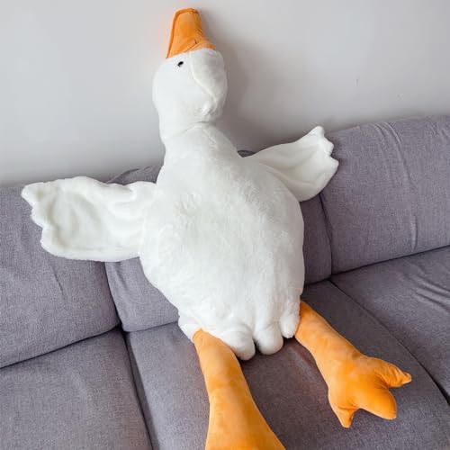 抱き枕 白いガチョウ クッション 腹ばい枕 特大 (全長約90cm