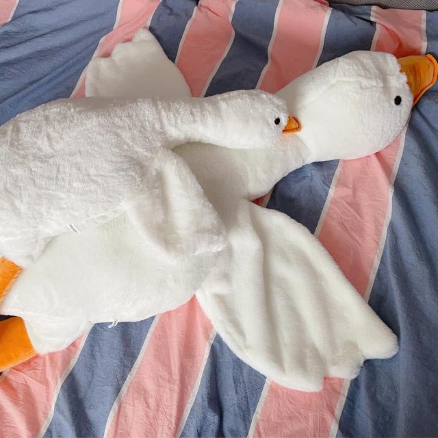 抱き枕 白いガチョウ クッション 腹ばい枕 特大 (全長約160cm) 動物