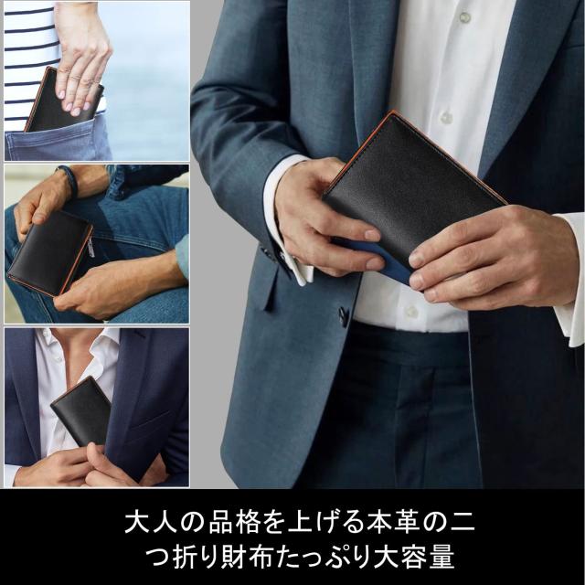[ジー エス ジー] 財布 メンズ 2つ折り 人気 ブランド 本革 大容量 ふたつおり さいふ カードケース 小銭入れ 男性 紳士用 プレゼント ギ