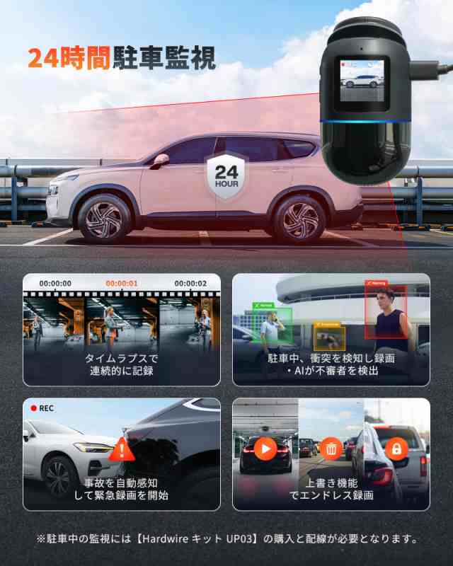 70mai Dash Cam Omni 前後左右360度撮影対応ドライブレコーダー