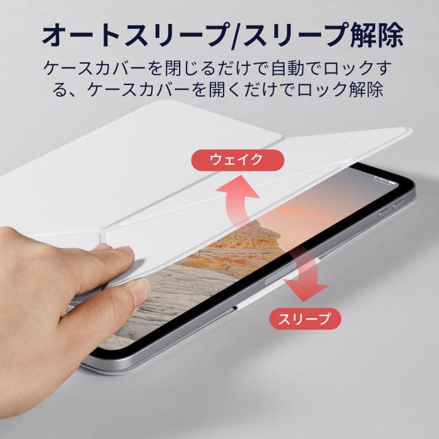 PITAKA iPad Air 13インチ ケース(M3/M2、2025/2024)、iPad Pro 12.9インチ 2018-2022 横置＆縦置 タブレットスタンド 磁気吸着 軽量 極_7