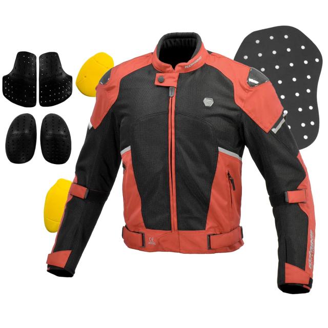 [KOMINE] バイク用 JK-1573 プロテクトカーボンメッシュジャケット 07-1573 メンズ Light Grey Black 3XL_2