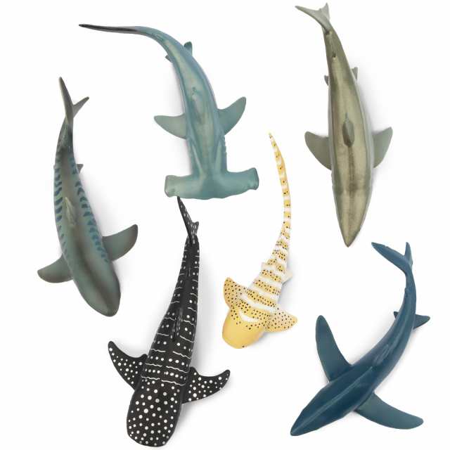 A set that includes a great white shark and a hammerhead