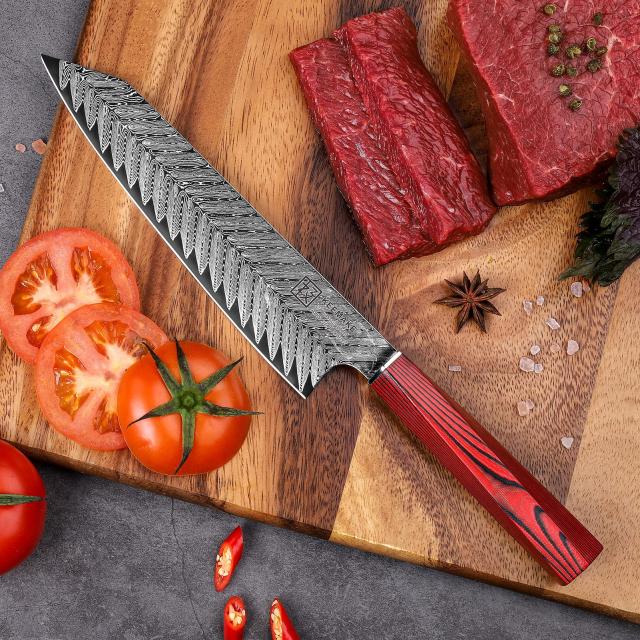 KEEMAKE 包丁 牛刀 ダマスカス包丁 210mm ステンレス 両刃 食洗機対応 万能包丁 野菜 肉 魚 プレゼント 家庭用 人気ランキング 調理用品_1