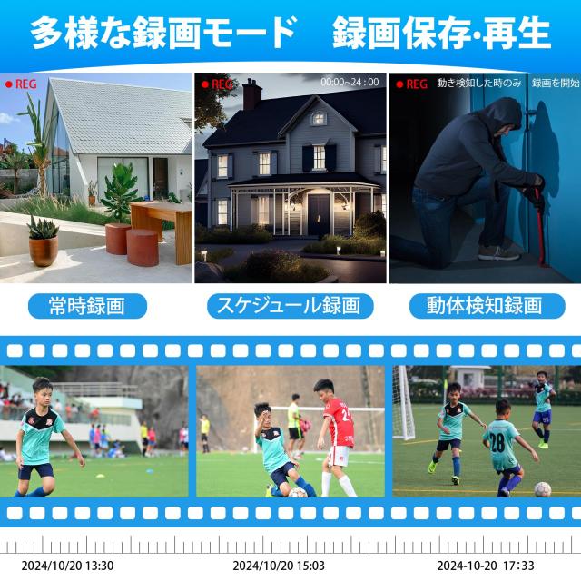 【強化版800万画質・夜間カラー撮影】KEOYEE 防犯カメラ 屋外 監視カメラ POE有線 800万画素PTZ 360度広角撮影カメラ 全方位監視 動体検_8