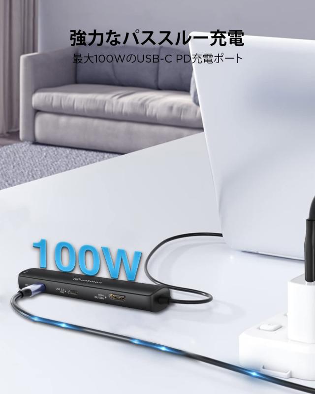 Ankmax USB Cハブ P64HG2 (USB4、6in1) マルチポートアダプタ、8K@60Hz HDMI、10Gbps USB-A ＆ USB-C データポート、2.5G Ethernetポート_5