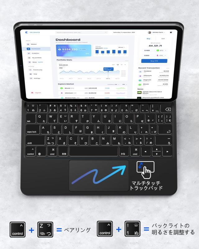 Omikamo マジックキーボード iPad Pro11 iPad Air5 iPad Air4対応 日本語配列 スマートキーボード トラックパッド搭載 磁気吸着 iPad Proの通販は