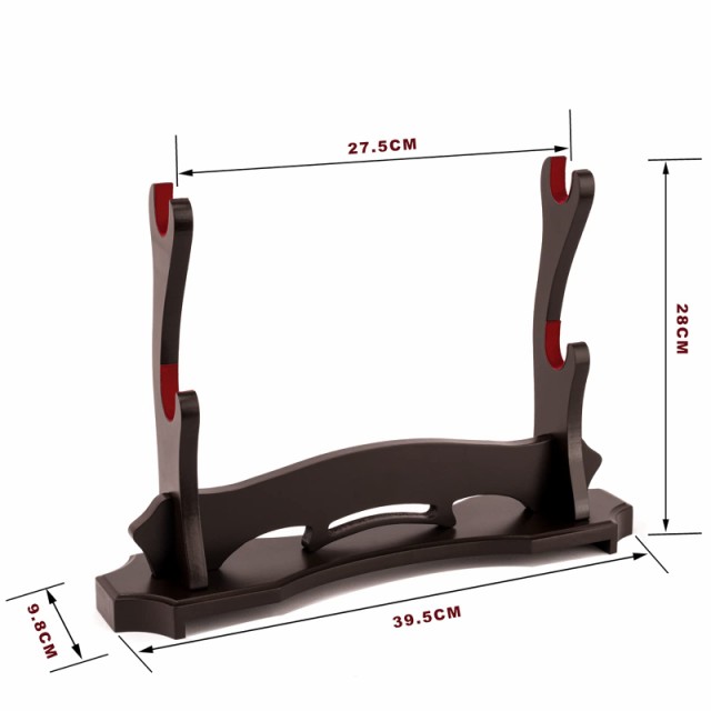 MIMINOVO MAGIC 刀掛け 刀置き ダークブラウン塗り 刀掛け台 フリース付き 日本刀 模造刀 居合刀 台座 木刀 太刀 飾り台 木製  インテリア｜au PAY マーケット