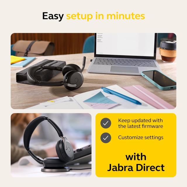 Jabra Evolve2 65 Flex Link380c UC Stereo WLC ワイヤレス ヘッド