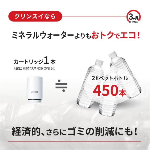 【純正品 日本製】 クリンスイ 浄水器 蛇口直結型 CSPシリーズ 液晶機能付き カートリッジ1個付き CSP911-WT PFOS/PFOA 有機フッ素化合物_1