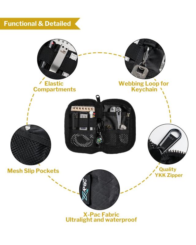 VIPERADE VE10ツールポーチ、男性用EDCポケットオーガナイザー、7
