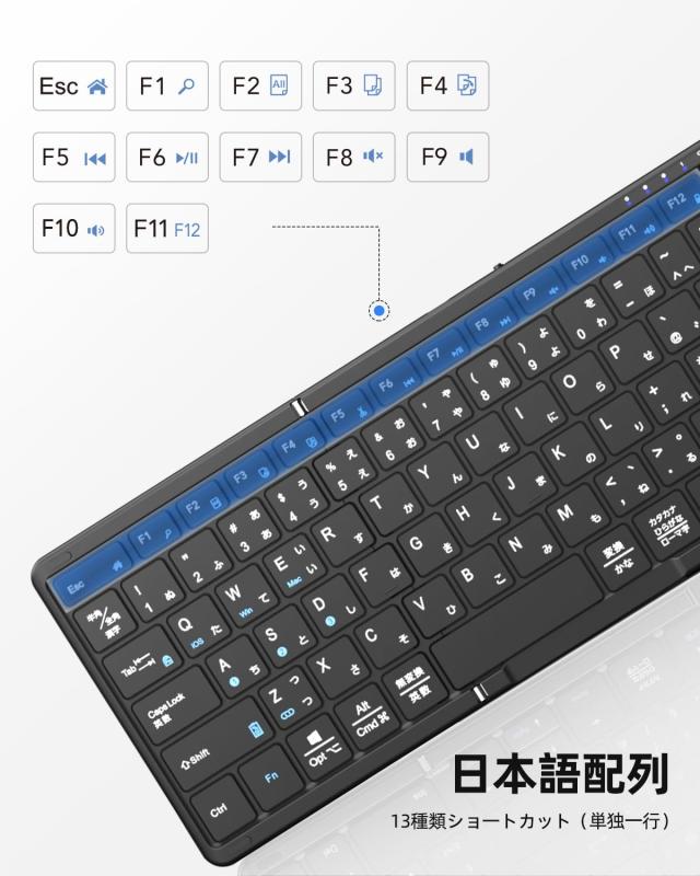 Omikamo Bluetooth キーボード 折り畳み式 ワイヤレス キーボード