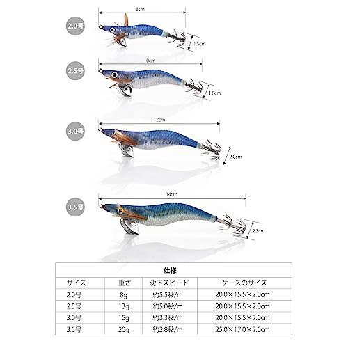 ColorGo エギ イカ釣り用 エギング ルアー 浮きスッテ 2号 2.5号 3号 3.5号 餌木 仕掛け 爆釣り 全身夜光＆ラトル内臓 10本セット  ケースの通販はau PAY マーケット - ポチポチ屋 | au PAY マーケット－通販サイト