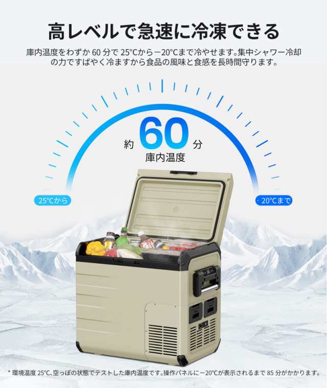 EENOUR 車載冷蔵庫 D45 45L -20℃〜10℃ バッテリー内蔵可能 EENOUR 車載冷蔵庫 D45 45L -20℃〜10℃ バッテリー内蔵可能