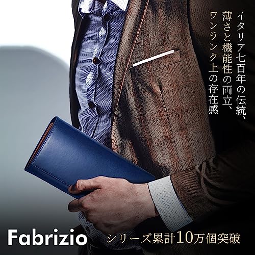 ファブリツィオ] 財布 メンズ レディース 長財布 2つ折り マチ付き