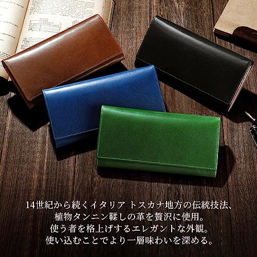 ファブリツィオ] 財布 メンズ レディース 長財布 2つ折り マチ付き