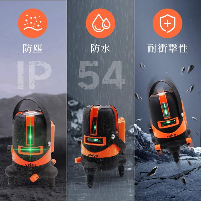 DOVOH レーザー墨出し器 5ライン グリーンレーザー水平器 レーザーレベル 高精度 高輝度レーザー 4方向大矩ライン照射 Type-C充電ケーブ_6