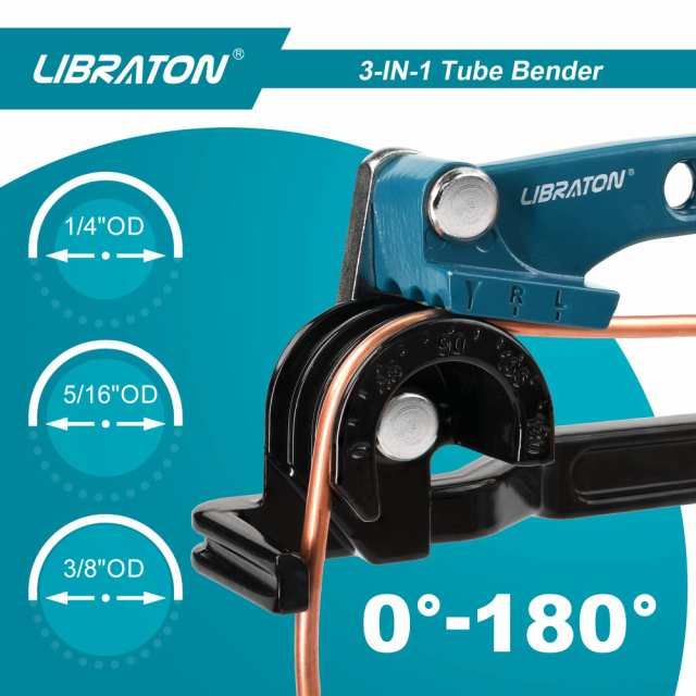 LIBRATON パイプベンダー 銅管ベンダー 1/4” 5/16” 3/8” 軟質金属パイプ用ベンダー 180度曲げ可能 エアコン配管工具 銅 真鍮  アルミ 薄鋼の通販はau PAY マーケット - ふうまりストア | au PAY マーケット－通販サイト