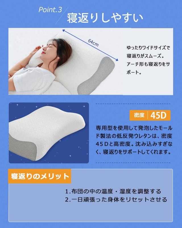 枕 低反発 首が痛くならない枕 横向き寝 枕 まくら 高め 首肩フィット