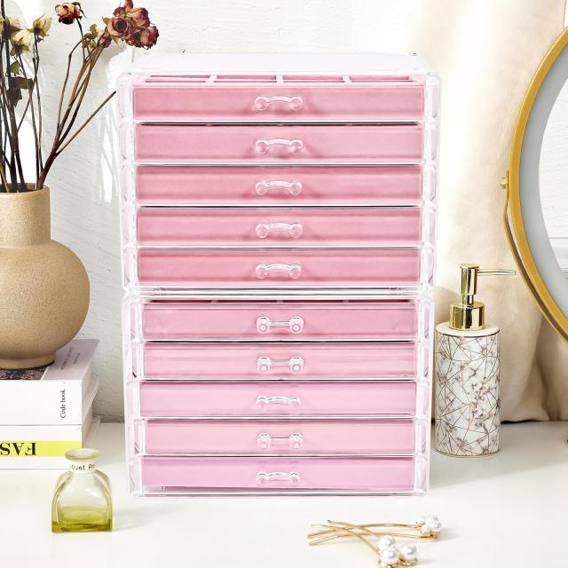 ProCase ジュエリーボックス ジュエリー収納 女性 2層 宝石箱 アクセサリー収納 オーガナイザー 分割と取り外し可能 小物入れ 着脱式の仕切り好評販売中 ProCase 楽天1位ジュエリーボックス ジュエリー