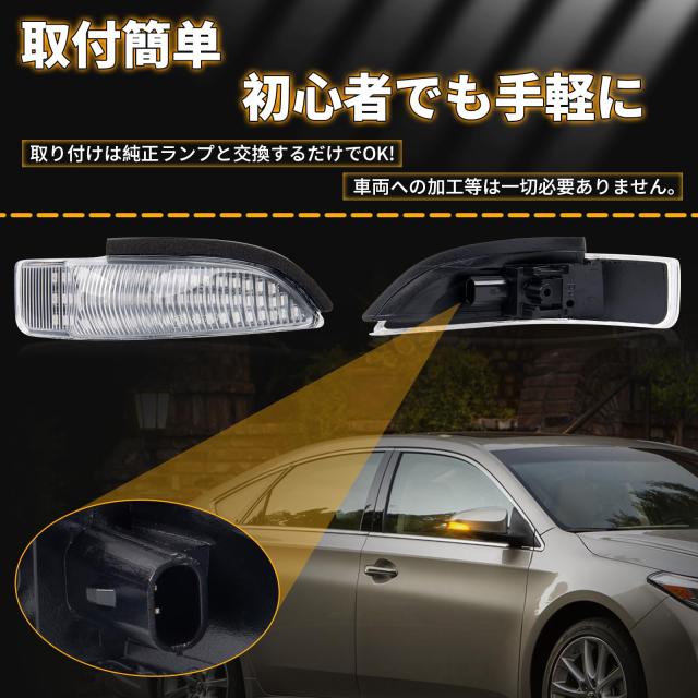 NEIFILES アクア NHP10ドアミラーウイカー ヴィッツ130系シーケンシャルドアミラーウイカー ポルテ140系 アバロン などサイド ミラー ウの通販は