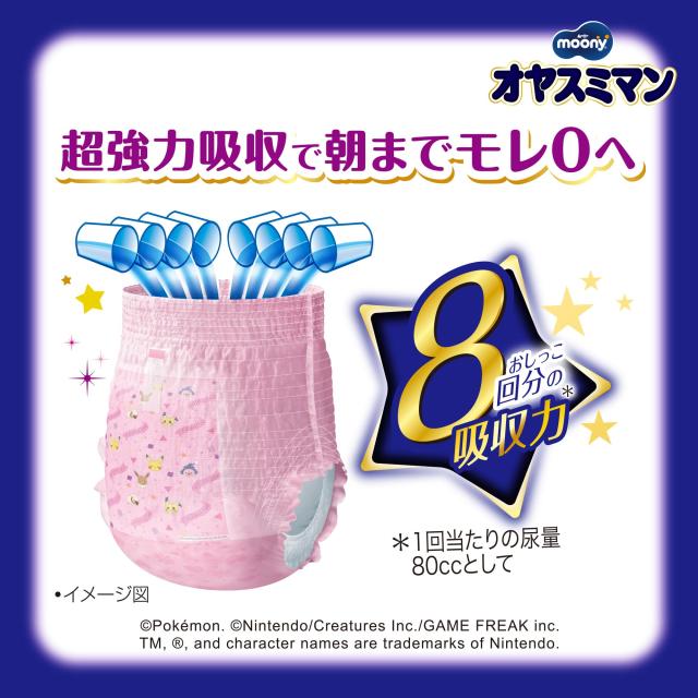 【パンツ スーパービッグサイズ】 オヤスミマン 女の子 夜用パンツ オムツ(18~35kg)72枚(12枚×6)[ケース品]_2