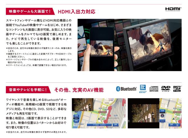 イクリプス(ECLIPSE) カーナビゲーション 10.1型 AVN-HS01F 32GB 約400車種対応 フルセグ+1セグ VICS WIDE SD CD DVD Bluetooth AppleCar_5
