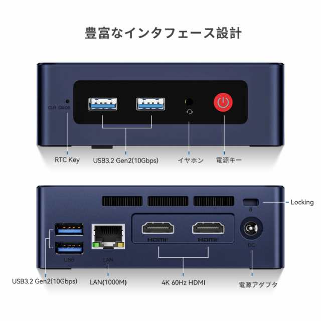 Beelinkミニ Pc Mini S12 Pro Mini Pc 16GB DDR4 500GB SSD 第12世代プロセッサ N100 4C 4T 最大 3.4Ghz、2* HDMI 4K@60Hzつの出力ギガビ