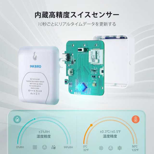 INKBIRD WiFi 温度計 湿度計 高精度 デジタル 温湿度計 大画面 スマホで温湿度管理 アラート通知 2.4GHZ WI-FI対応  アレクサ対応 IBS-TH3の通販はau PAY マーケット - ふうまりストア | au PAY マーケット－通販サイト