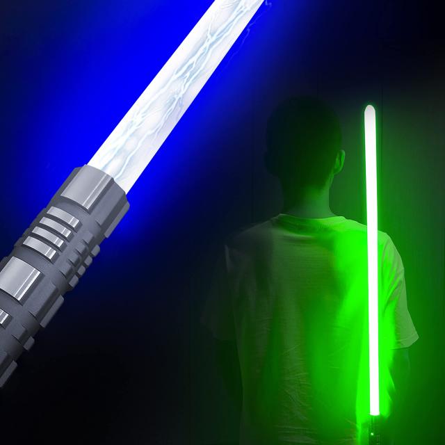 YDD ライトセイバー フルカラー16色切り替え 金属アルミニウム柄、 ゴースト プレミアム フォース FX ブラックシリーズ ライトセイバー 3