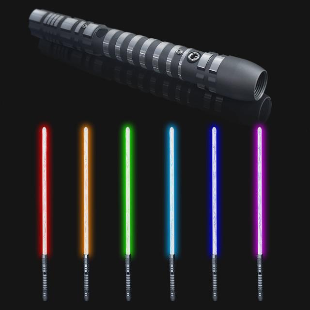 YDD ライトセイバー フルカラー16色切り替え 金属アルミニウム柄、 ゴースト プレミアム フォース FX ブラックシリーズ ライトセイバー 3