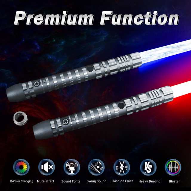 YDDSABER ライトセイバー フルカラー16色切り替え メタルアルミ柄、 ゴースト プレミアム フォース FX ブラックシリーズ ライトセーバー の通販は