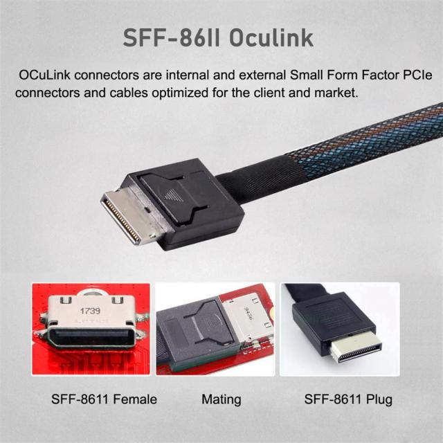 NFHK PCI-E 3.0 M.2 M-key to Oculink SFF-8612 SFF-8611 Host Adapter for GPD WIN Max2 External Graphics Card ＆ SSD_4