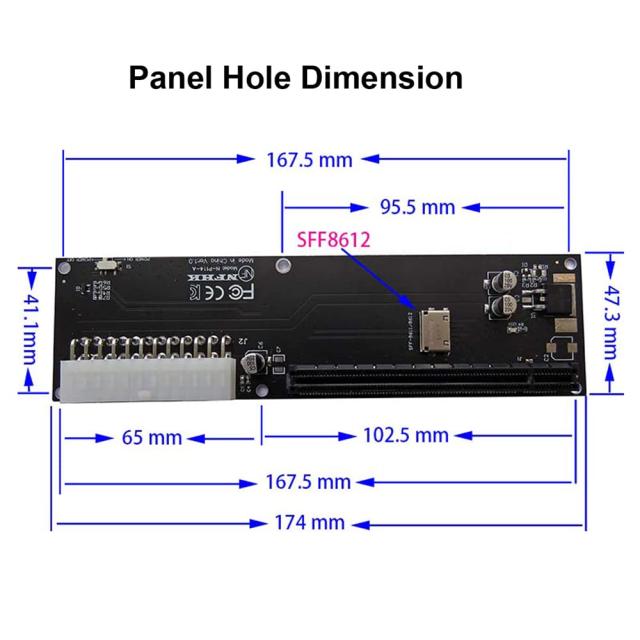 NFHK PCI-E 3.0 M.2 M-key to Oculink SFF-8612 SFF-8611 Host Adapter for GPD WIN Max2 External Graphics Card ＆ SSD_8