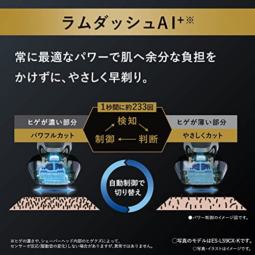 パナソニック ラムダッシュPRO メンズシェーバー 6枚刃 全自動洗浄充電器・セミハードケース付 充電中でも剃れる クラフトブラック ES-LS_3