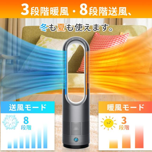 お買い得！扇風機 セラミックヒータースリム扇風機 3段階暖風 qnl61.jpg