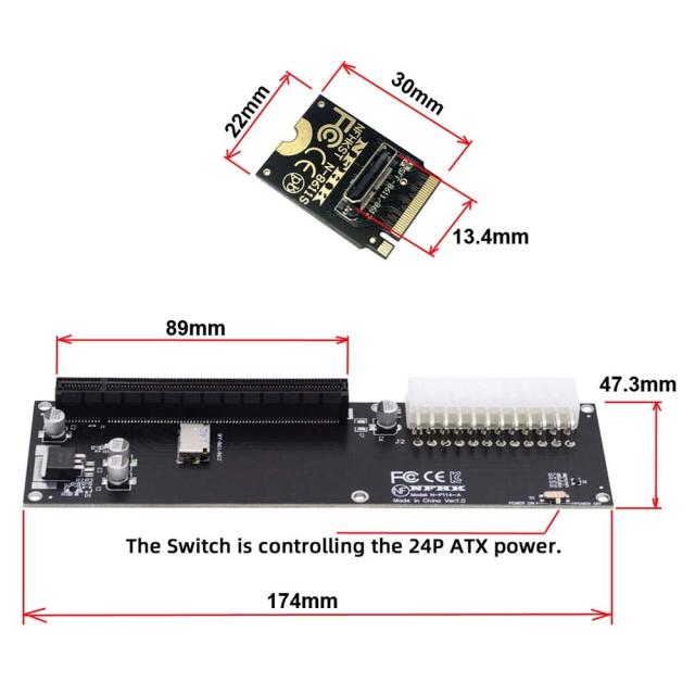 cablecc PCI-E 3.0 M.2 M-Key to Oculink SFF-8611 SFF-8612 ホストアダプター GPD Win Max2 外付けグラフィックスカード＆SSD用_3